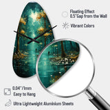Solitude In Forest Of Emerald I - Asymmetric Metal Wall Clock