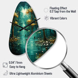 Solitude In Forest Of Emerald I - Asymmetric Metal Wall Clock