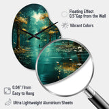 Solitude In Forest Of Emerald I - Asymmetric Metal Wall Clock