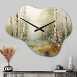 Minimalism Forest Woods II - Asymmetric Metal Wall Clock