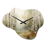 Minimalism Forest Woods II - Asymmetric Metal Wall Clock