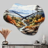 Forest Great Smoky Mountains II - Asymmetric Metal Wall Clock
