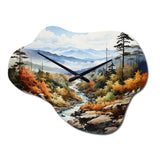 Forest Great Smoky Mountains II - Asymmetric Metal Wall Clock
