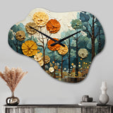 Forest Majestic Forest Collage I - Asymmetric Metal Wall Clock