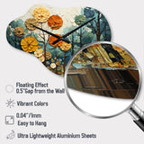Forest Majestic Forest Collage I - Asymmetric Metal Wall Clock