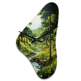 Forest Whispering Woods Pastoral III - Asymmetric Metal Wall Clock