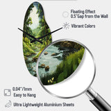 Forest Whispering Woods Pastoral III - Asymmetric Metal Wall Clock