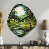 Forest Whispering Woods Pastoral III - Asymmetric Metal Wall Clock
