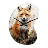 Fox Wilderness Observer - Asymmetric Metal Wall Clock