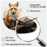 Fox Wilderness Observer - Asymmetric Metal Wall Clock