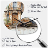 France Lyon Old Town Door I - Asymmetric Metal Wall Clock