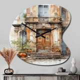 France Lyon Old Town Door I - Asymmetric Metal Wall Clock
