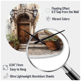 France Lyon Old Town Door II - Asymmetric Metal Wall Clock