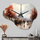 French Paris In 1945S - Asymmetric Metal Wall Clock