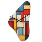 Geometric Abstraction Composition II - Asymmetric Metal Wall Clock