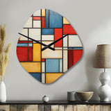 Geometric Abstraction Composition II - Asymmetric Metal Wall Clock