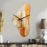 Glam Orange Beige Collage IV - Asymmetric Metal Wall Clock