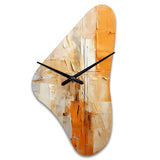 Glam Orange Beige Collage IV - Asymmetric Metal Wall Clock