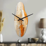 Glam Orange Beige Collage IV - Asymmetric Metal Wall Clock
