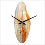 Glam Orange Beige Collage IV - Asymmetric Metal Wall Clock
