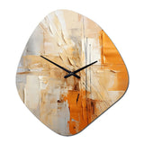 Glam Orange Beige Collage IV - Asymmetric Metal Wall Clock