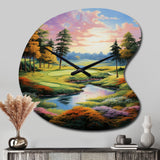 Golf Enchanted Greens - Asymmetric Metal Wall Clock