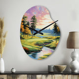 Golf Enchanted Greens - Asymmetric Metal Wall Clock