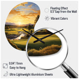 Golf Golden Hour Golf - Asymmetric Metal Wall Clock