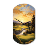 Golf Golden Hour Golf - Asymmetric Metal Wall Clock