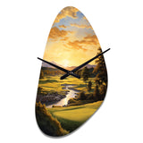 Golf Golden Hour Golf - Asymmetric Metal Wall Clock