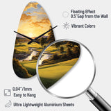 Golf Golden Hour Golf - Asymmetric Metal Wall Clock
