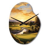 Golf Golden Hour Golf - Asymmetric Metal Wall Clock