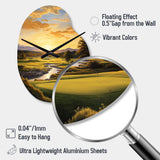 Golf Golden Hour Golf - Asymmetric Metal Wall Clock