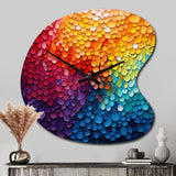 Hardedge Art Contrasting Cadence I - Asymmetric Metal Wall Clock