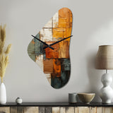 Hardedge Art Earthy Euphony I - Asymmetric Metal Wall Clock