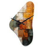 Hardedge Art Earthy Euphony I - Asymmetric Metal Wall Clock