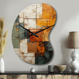 Hardedge Art Earthy Euphony I - Asymmetric Metal Wall Clock