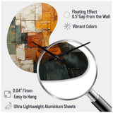 Hardedge Art Earthy Euphony I - Asymmetric Metal Wall Clock