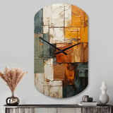 Hardedge Art Earthy Euphony I - Asymmetric Metal Wall Clock