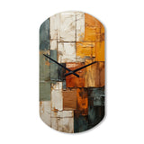 Hardedge Art Earthy Euphony I - Asymmetric Metal Wall Clock