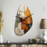 Hardedge Art Earthy Euphony I - Asymmetric Metal Wall Clock