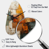 Hardedge Art Earthy Euphony I - Asymmetric Metal Wall Clock