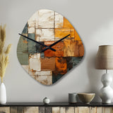 Hardedge Art Earthy Euphony I - Asymmetric Metal Wall Clock