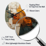 Hardedge Art Earthy Euphony I - Asymmetric Metal Wall Clock