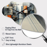Hardedge Art Urban Geometry I - Asymmetric Metal Wall Clock