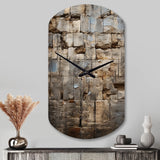 Hebrew Western Wall Collage II - Asymmetric Metal Wall Clock