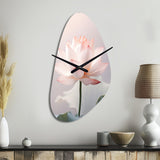 Hinduism Art Lotus Serenity - Asymmetric Metal Wall Clock