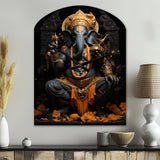 Hinduism Divine Ganesha II - Asymmetric Metal Wall Clock