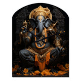 Hinduism Divine Ganesha II - Asymmetric Metal Wall Clock