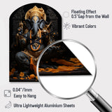 Hinduism Divine Ganesha II - Asymmetric Metal Wall Clock